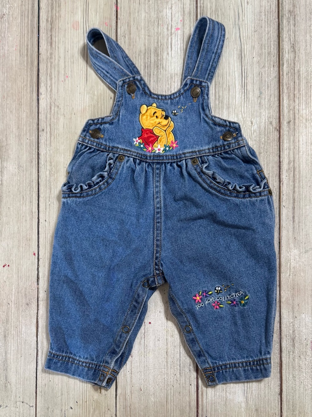 Vintage Disney Winnie the Pooh overalls 3-6m baby girls